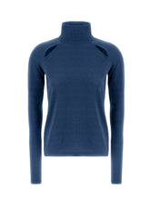 CUT-OUT LUREX T-SHIRT, BLUE - Leisurewear | DEHA