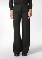 WEITE FEIN GESTREIFTE HOSE, SCHWARZ - BLACK | DEHA