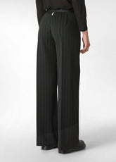 WEITE FEIN GESTREIFTE HOSE, SCHWARZ - BLACK | DEHA