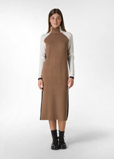 ABITO LUNGO COLOR BLOCK MARRONE - BISCUIT BROWN | DEHA