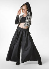 NYLON TECH COULOTTE PANTS, BLACK - Glam occasions | DEHA